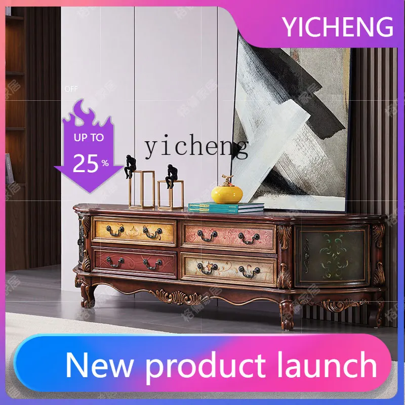 

painted TV cabinet living room solid wood TV cabinet complete furniture