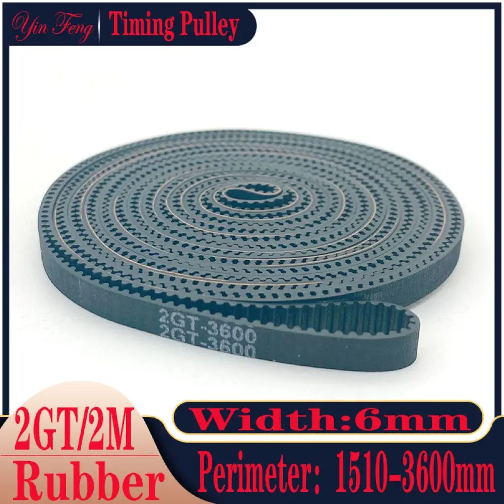 

2M/2GT Rubber Synchronous Belt, Closed Belt, Perimeter 1540-3600, Width 6mm, Suitable For Industrial Transmission