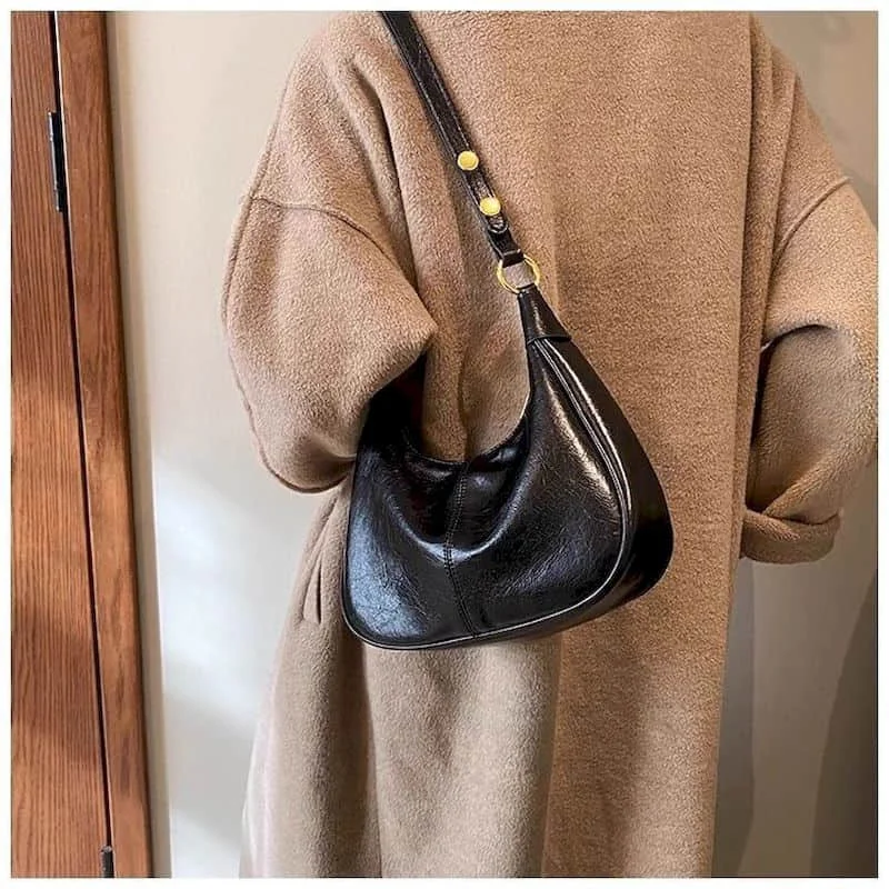 

Сумки через плечо Элегантные повседневные сумки из кожаной ткани Персональные универсальные сумки в корейском стиле Модные винтажные сумки-бродяги под мышками