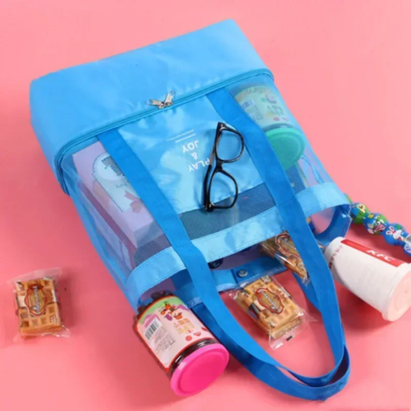 Outdoor Picnic Beach Bag High-capacity Net Transparent Bag Double Insulation Tote Bag Office Lunch Snack