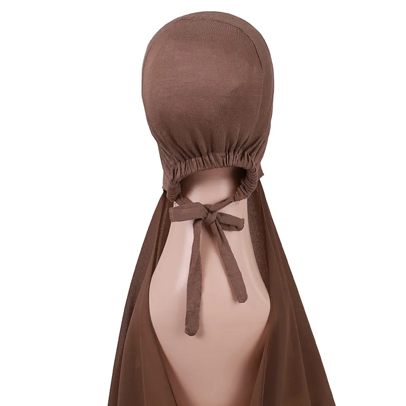 Malaysia set bag head convenient headscarf, elastic hat plus pearl chiffon scarf