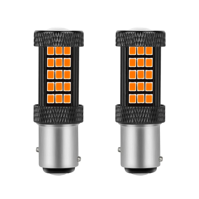 2PCS 1157 66LED Red Strobe Flashing Blinking 2835 SMD Brake Stop Tail Parking Light Bulbs