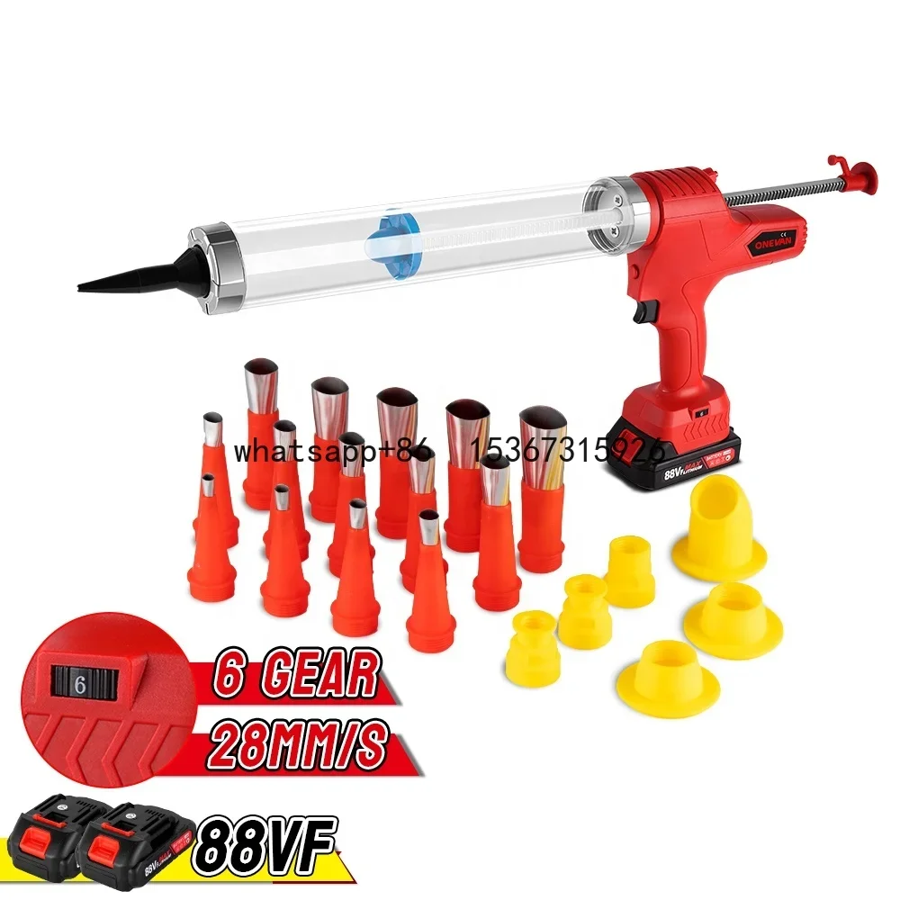 

ONEVAN 10000N Electric Caulking Gun 6 Speed Glass Glue Guns Pressure Glue Sewing Seams Sealant Glue Gun For Makita 18v Battery