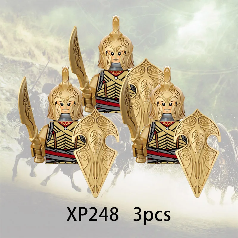 3 stücke Herr Ringe Elfen Orcs Armee Zwerg Rohan Mini Action Spielzeug Figuren Bausteine Montage Spielzeug für Kinder Geburtstag geschenk