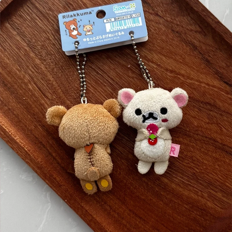 Cartoon Korilakkuma Rilakkuma Doll Cute Figure Charm Plush Key Chain Backpack Accessory Dolls Toys Vintage Daily Life Series