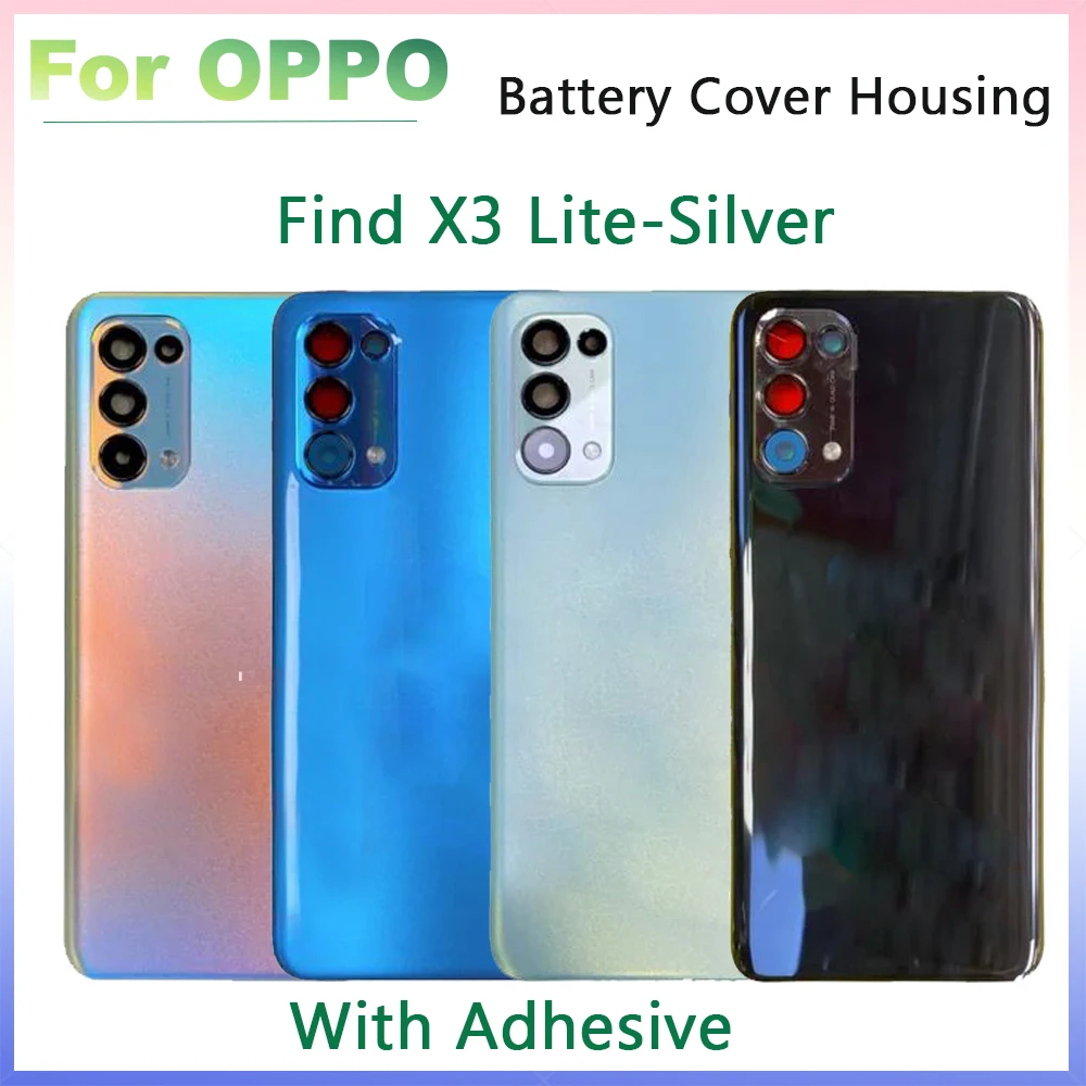 

Battery Back Cover New For Oppo Find X3 lite RearPanel Rear Door Housing Case For find x3 lite Replacement Parts