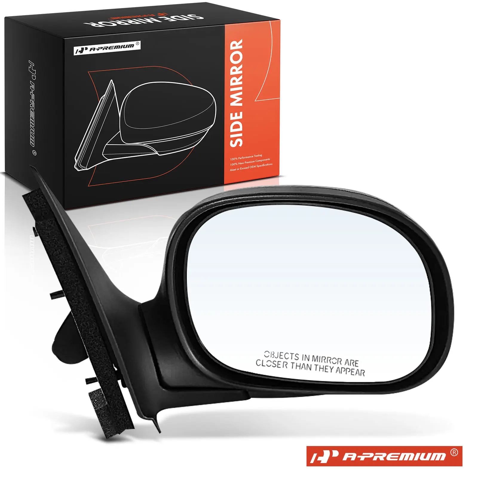 A-Premium Passenger Side Manual Door Mirror for Ford F-150 2002-2004 F-150 Heritage 2004 Manual Folding Smooth Black