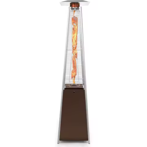 Outdoor Propane Patio Heater - Commercial LP Gas Porch &amp; Deck Heater - Mocha