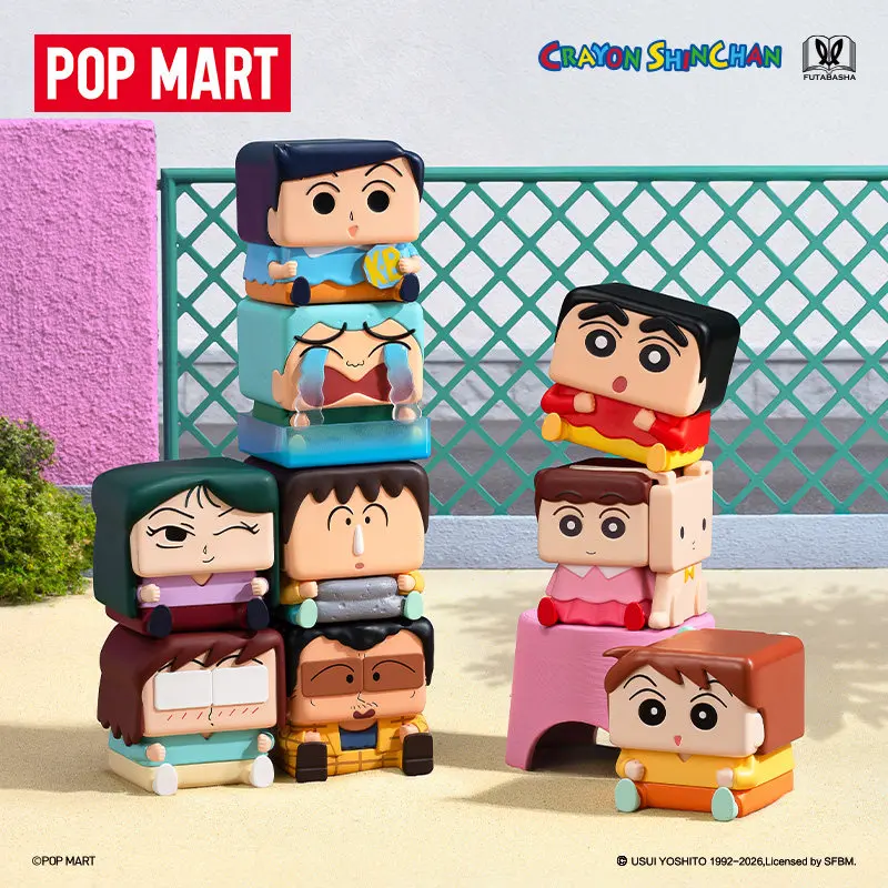 

POPMART Crayon Shin chan POP CUBE-1 Series Mystery Box Handmade Blind Box Cute Toys Holiday Ornament Gifts for Girls and Kids