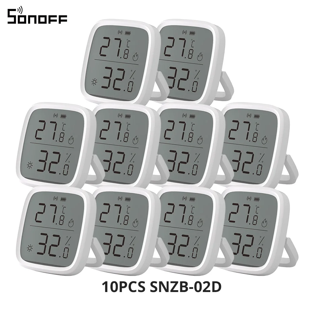 1-10PCS SONOFF SNZB-02D Zigbee LCD-scherm Slimme temperatuur-vochtigheidssensor APP Monitoring Werk met Alexa Google via ZBBridge-P