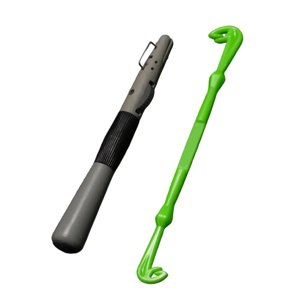 أداة عقدة الصيد المحمولة للصيادين، تصميم برأس مزدوج، سهل الإمساك للخطافات الصغيرة، مريحة للاستخدام في الهواء الطلق