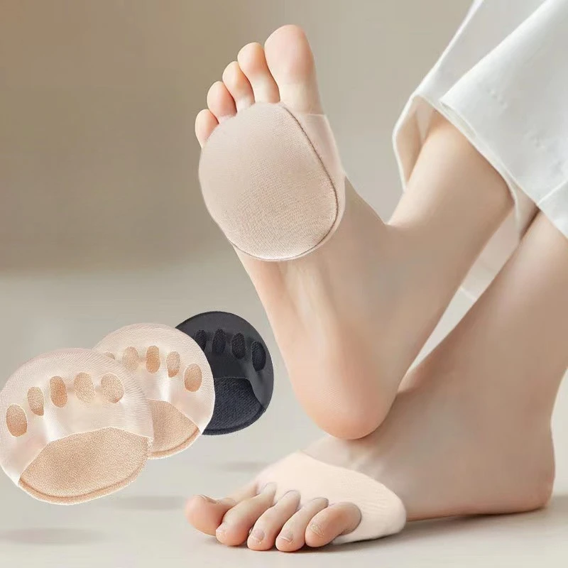 1pair Five Toes Forefoot Pads for Women High Heels Half Insoles Calluses Corns Foot Care Absorbs Shock Socks Toe Pad Inserts