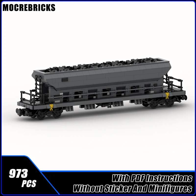 

973PCS Railway Transport Trains Bulk Freight Wagon DB Facs 124 Convertible Dump Vans MOC Building Blocks Toys Kid's Bricks Gifts