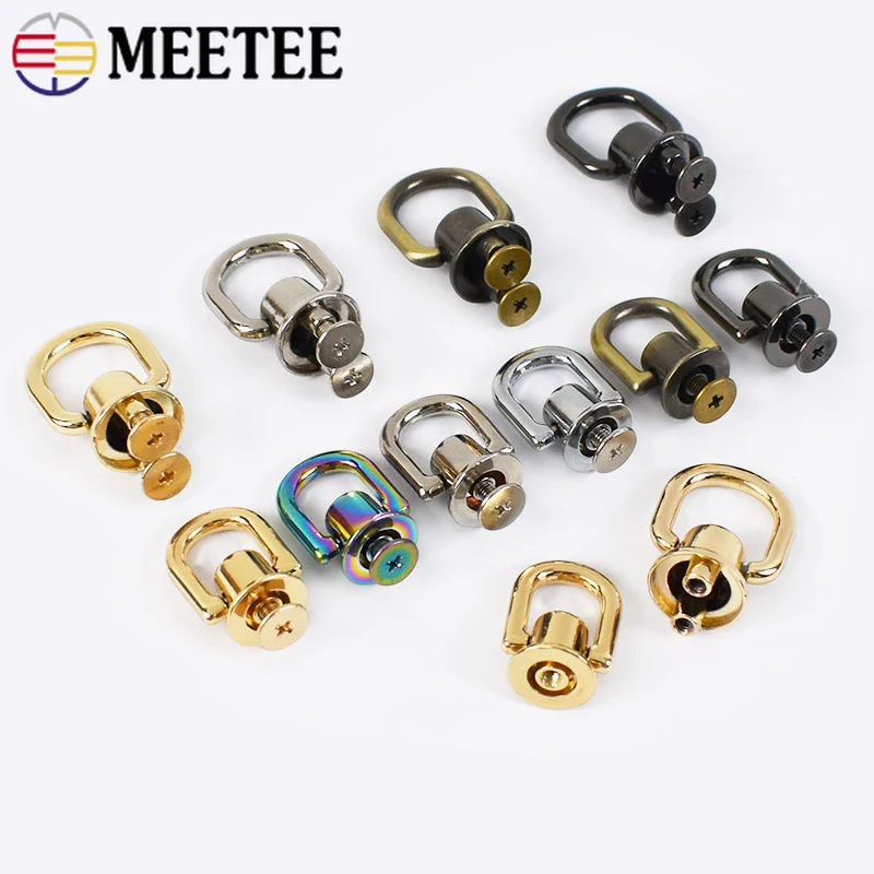 

5/10Pcs Meetee Metal Handbag Buckle Rivet Screw Side Clip Clasp Bag Strap Connector Keychain Hook DIY Leather Purse Accessories