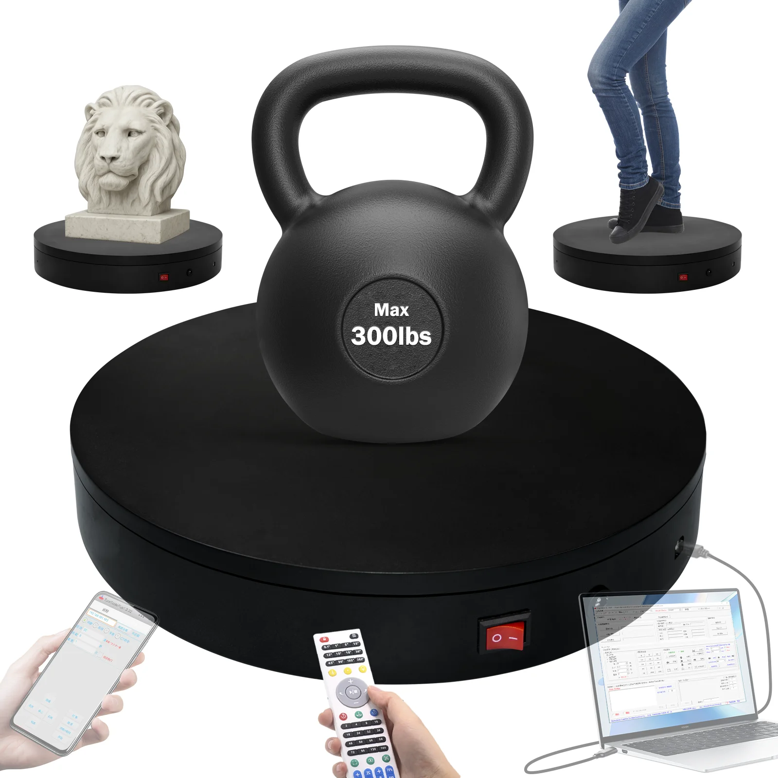 MT320RUWL Programmable Turntable with USB and Wi-Fi Connection Mobile App Control Supports Origin Memory and Multi Step Rotation