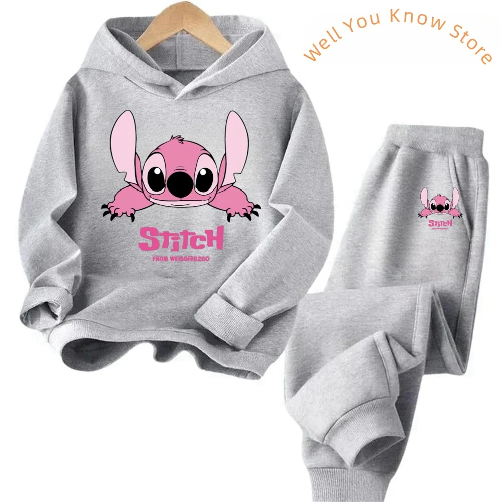 Children's Clothing Stitch Hoodie Set Boys Girls Casual Long-sleeved Sweatshirts Tops2-13 Years Old Kids Casual Trucksuit