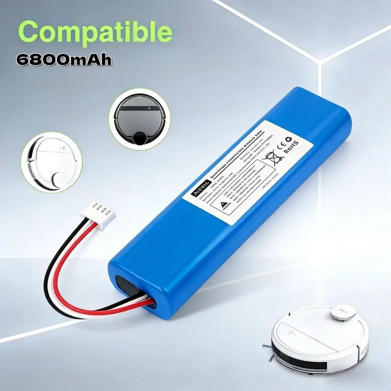 14.4V 3500mAh High Capacity Rechargeable Li-ion Battery – Stable Performance for Ecovacs Deebot Ozmo 900 Series & N8 Pro Durable