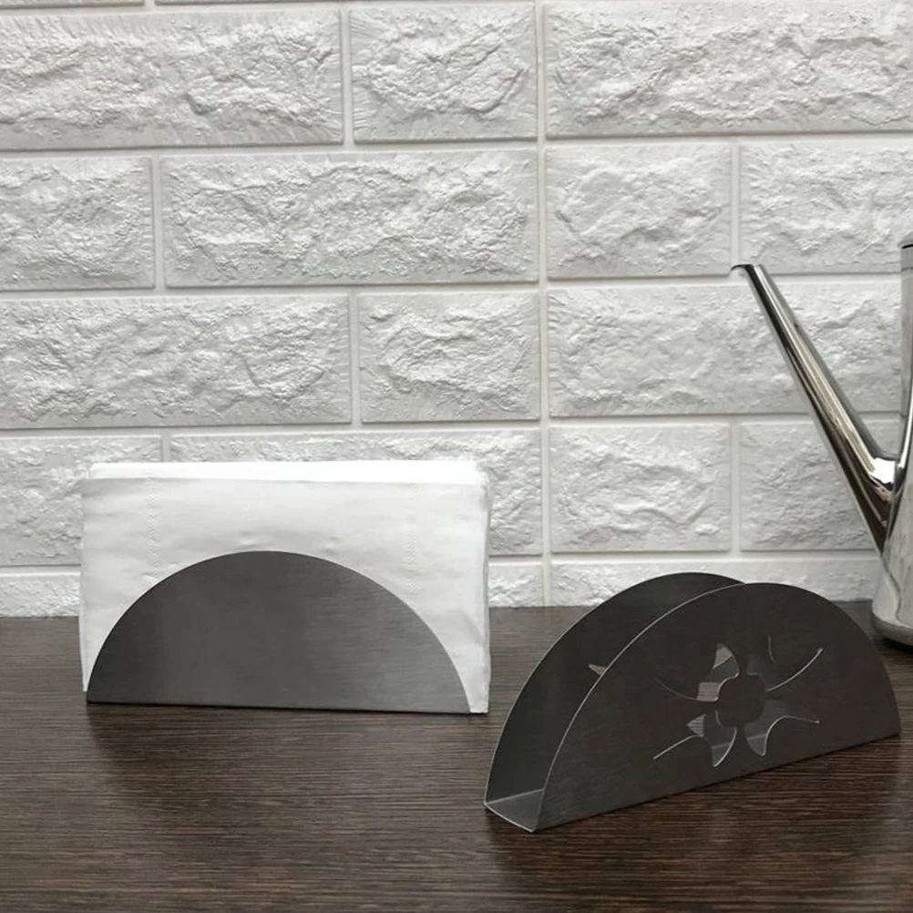 

4Pcs Fan-Shaped Stainless Steel Napkin Holders Creative Tissue Organizers for Home Restaurant Party Banquet