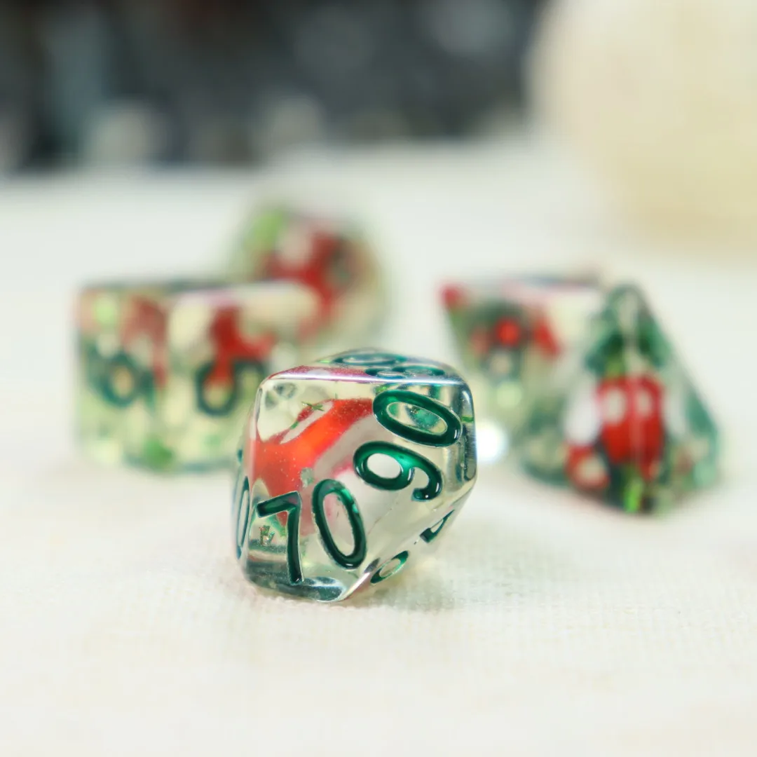 7-teiliges Set Pilzförmiger Harz-Würfel für Brettspiele, Würfel für Gruppenspiele, Partyzubehör für Brettspiele, Geschenke für Spiele-Enthusiasten – Detail 8