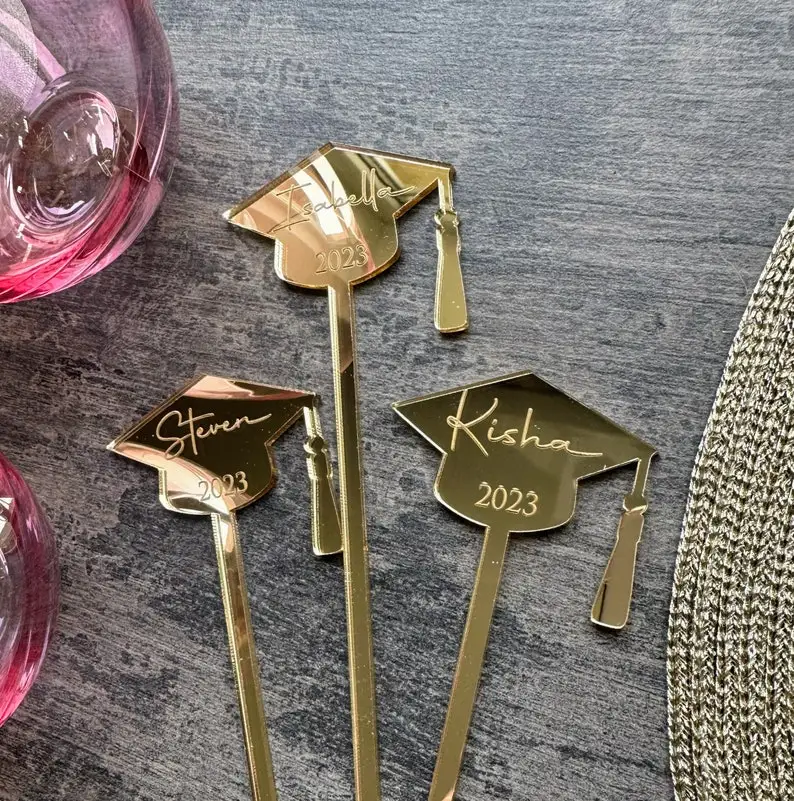 Custom Graduation Party Drink stirrers, Class stirrers, Personalized Drink Decor, 2024, 20, 40, 80pcs