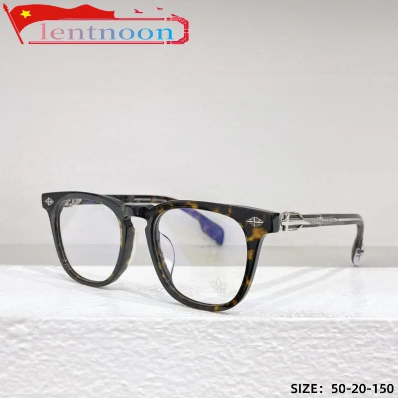 2024 Black Classic Men Myopia Glasses Frame Acetate Retro Fashion Square Large Frame Women's Anti-blue Prescription Glasses