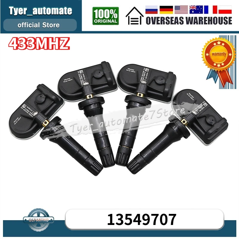

433MHZ 13549707 Tire Pressure Monitor Sensor For Buick Electra E5 Envision Envista Regal Cadillac CT4 GT4 XT5 Chevrole Equinox