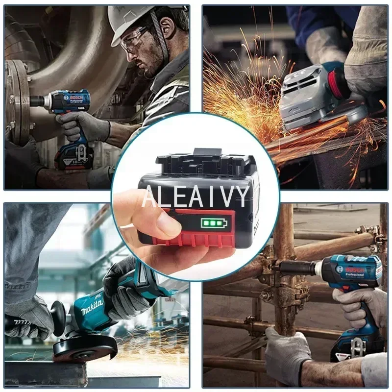 Pacco batteria al litio ricaricabile da 14,4 V 6000 mAh, adatto per avvitatori a batteria Bosch BAT607, BAT607G, BAT614, BAT614G