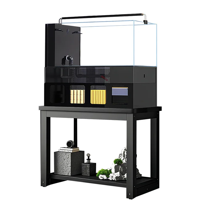 

Новый современный аквариум 2026 года с нижним фильтром для дома и гостиной, декоративный, вертикальный, из ультрапрозрачного стекла, с автоматической очисткой, для золотых рыбок