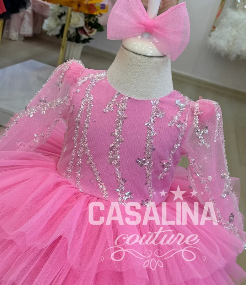 Vestido feminino de baile de lantejoulas, vestidos bonitos de princesa, vestido elegante para festa de aniversário, cerimônia de comunhão, tamanho 1-10t