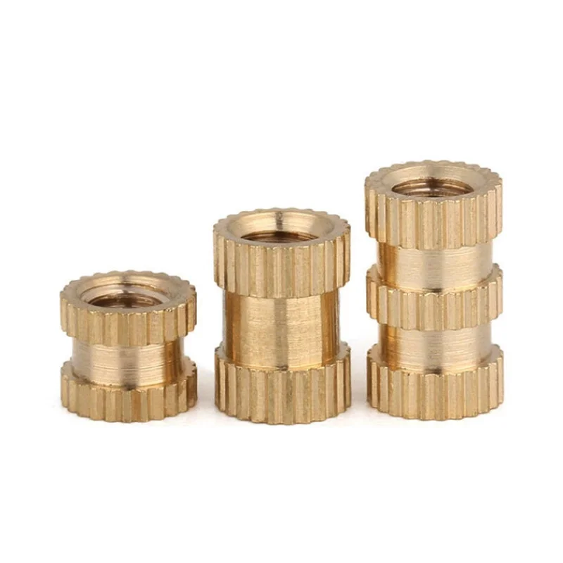 50pcs/lot M2 M2.5 M3 M4 M5 M6 M8 Brass Insert nut Injection Molding Brass Knurled Th Read Inserts Nuts