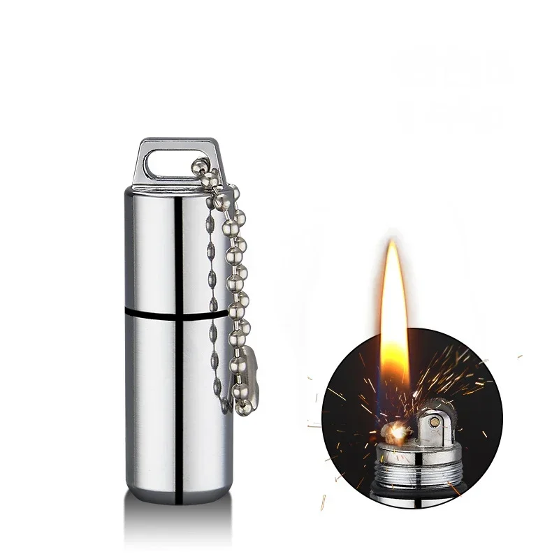 Metal Windproof Gasoline Kerosene Lighter Mini Keychain New Creative Lighter Cigarette Accessories Mens Gadgets