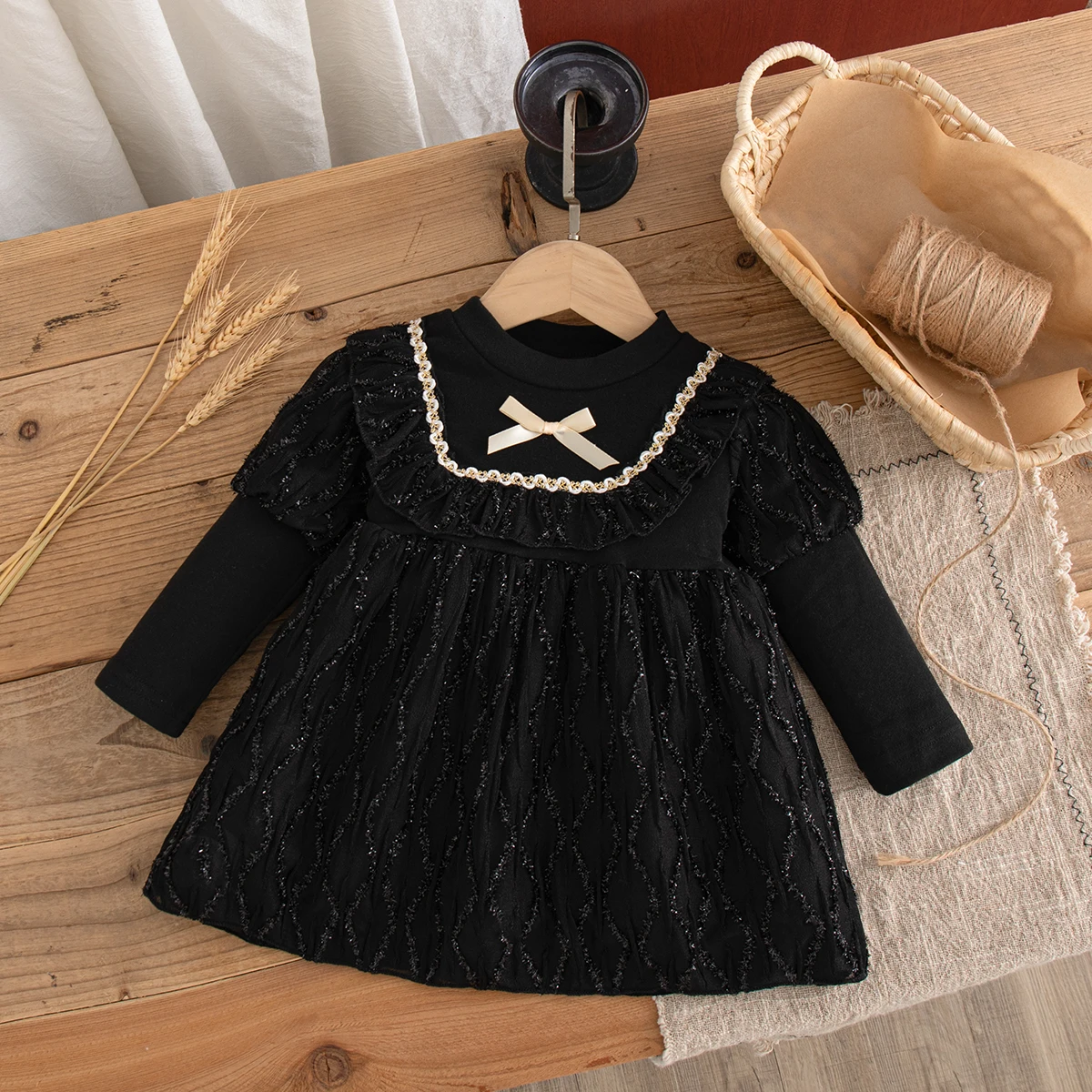 Baby Girl Dress Autumn/Winter New Sweet Wind Mesh Princess Dress Birthday Party Banquet Event Girl Dress 9 Months To 4 Years Old