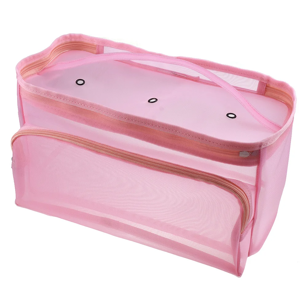 

1Pcs Mesh Bag Light All-Nylon Foldable Storage Net for Woolen Line Produce Vegetable Fruit Organizer Portable Tote Pouch Pink