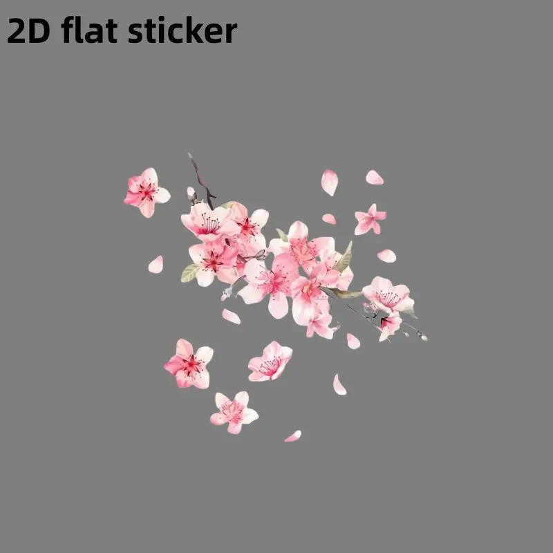 Pink Sakura Car Sticker Self-adhesive Waterproof Durable Vinyl Decal for Window Bumper Smooth Surface
