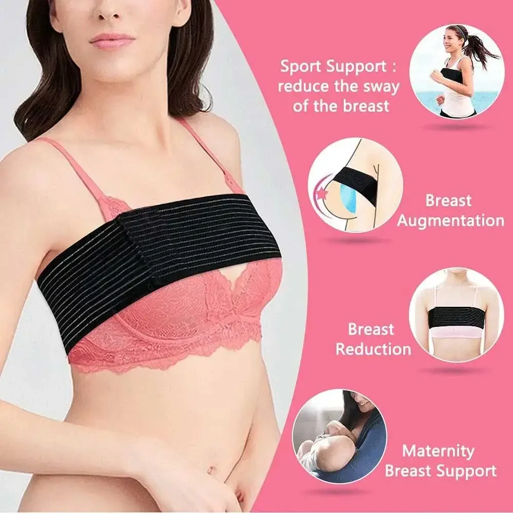 

Post Surgical Breast Implant Stabilizer and Compression Band, Breast Support Band, Chest Belt, Adjustable Extra Sport Bra Strap