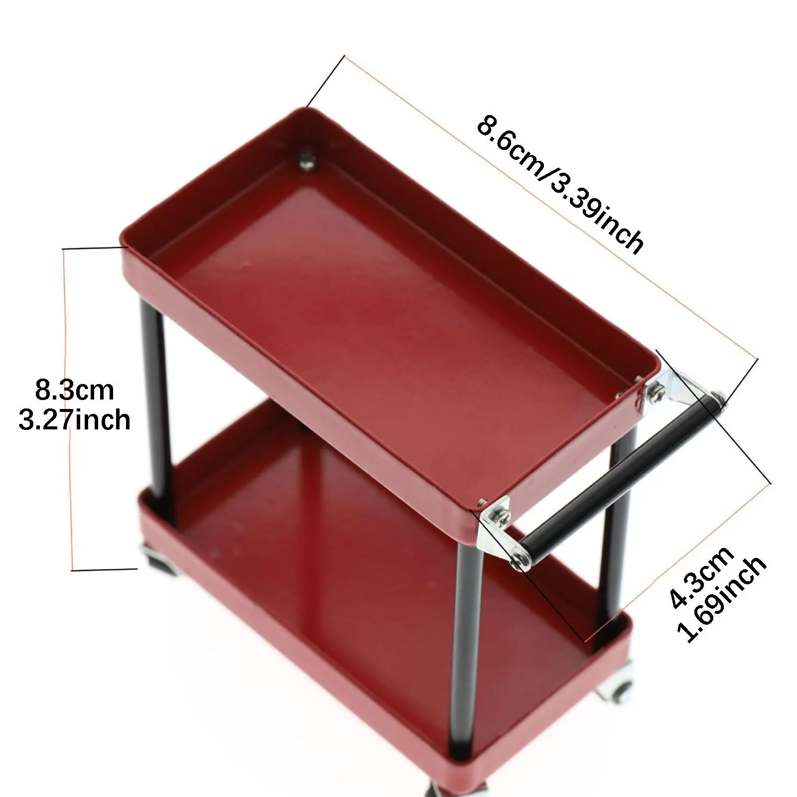 Metal Micro Scene Simulation Trolley Model Two Layer Garage Decoration Accessory for SCX10 RC Car Kits to Build