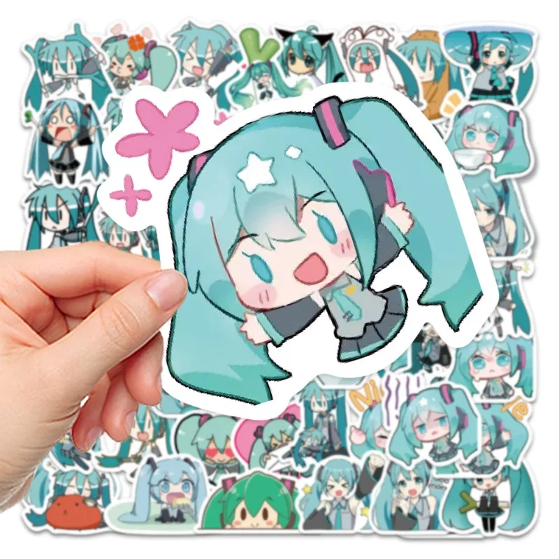 65pcs Anime Hatsune Miku Sticker Cartoon Hatsune Miku Water Proof Sticker Cute Girl Computer Water Cup Decorate DIY Stickers