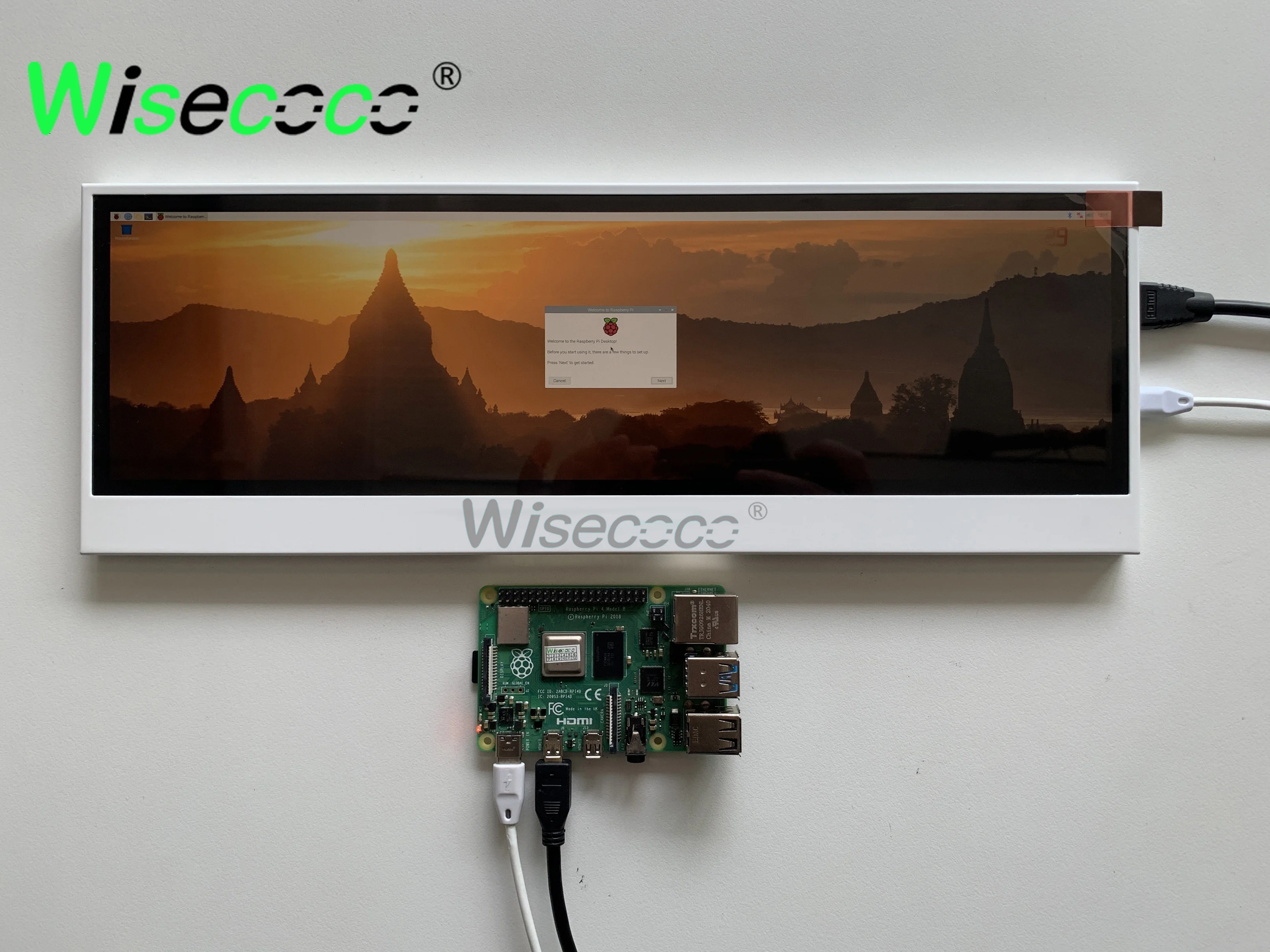 Imagem -02 - Wisecoco-ips Lcd Gaming Console Painel Monitor para Laptops Raspberry pi Display Secundário Faça Você Mesmo Ips Secundário 14 4k 3840x1100