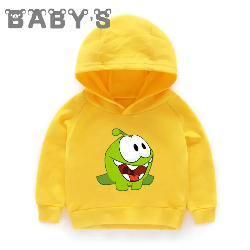 Hot Game Cut The Rope Om Nom Frog Cotton Cartoon Kids Hoodies Boys & Girls Fun Sweatshirts Kids Jacket Clothes Baby Top