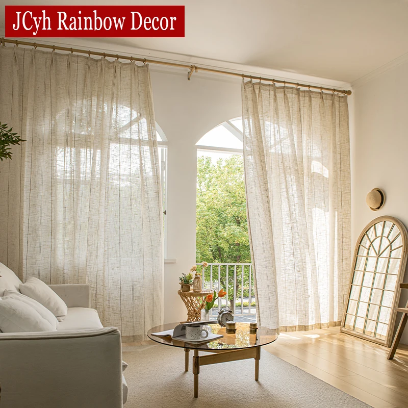 Window Sheer Curtains for Living Room Kitchen Semi Blinds Tulle Curtain for Bedroom Decoration Ready-made Rideaux Yarn Customize