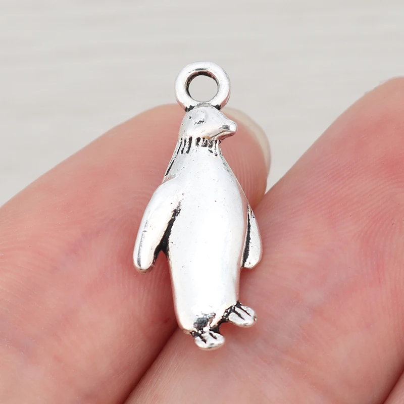 5 x Tibetan Silver Animal Penguin Charms Pendants Beads For DIY Necklace Bracelet Jewelry Making Findings Accessories 23x10mm