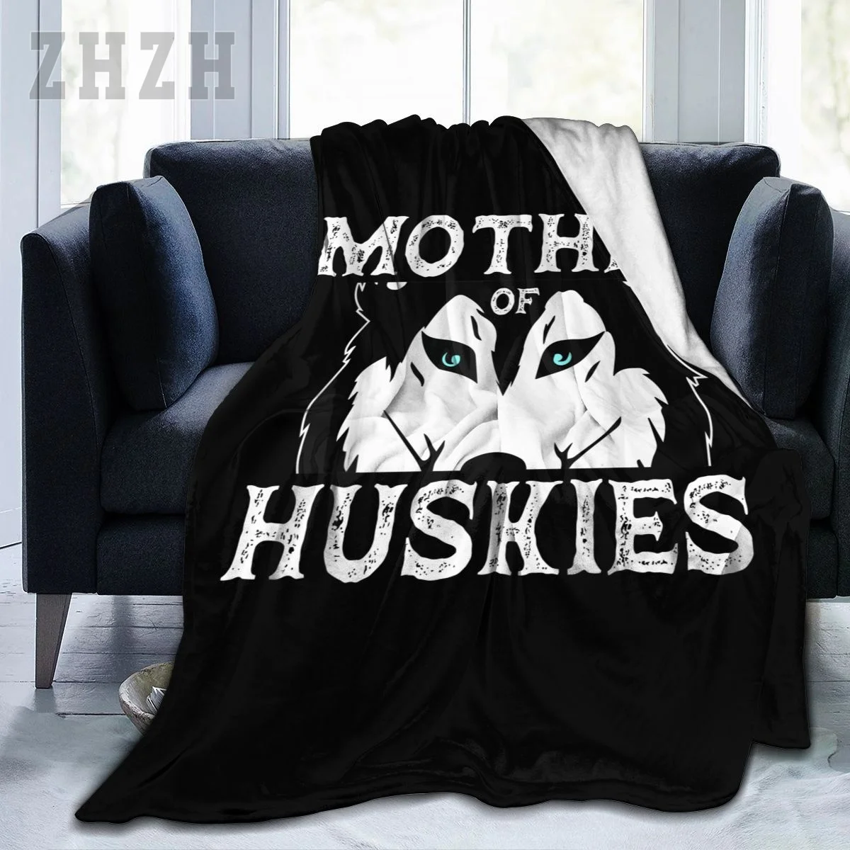 Blanket Siberian Husky Mom Fur Parent Sled Dog Breed Mother's Day Flannel Multifunction Camping Sofa Cover Keep Warm