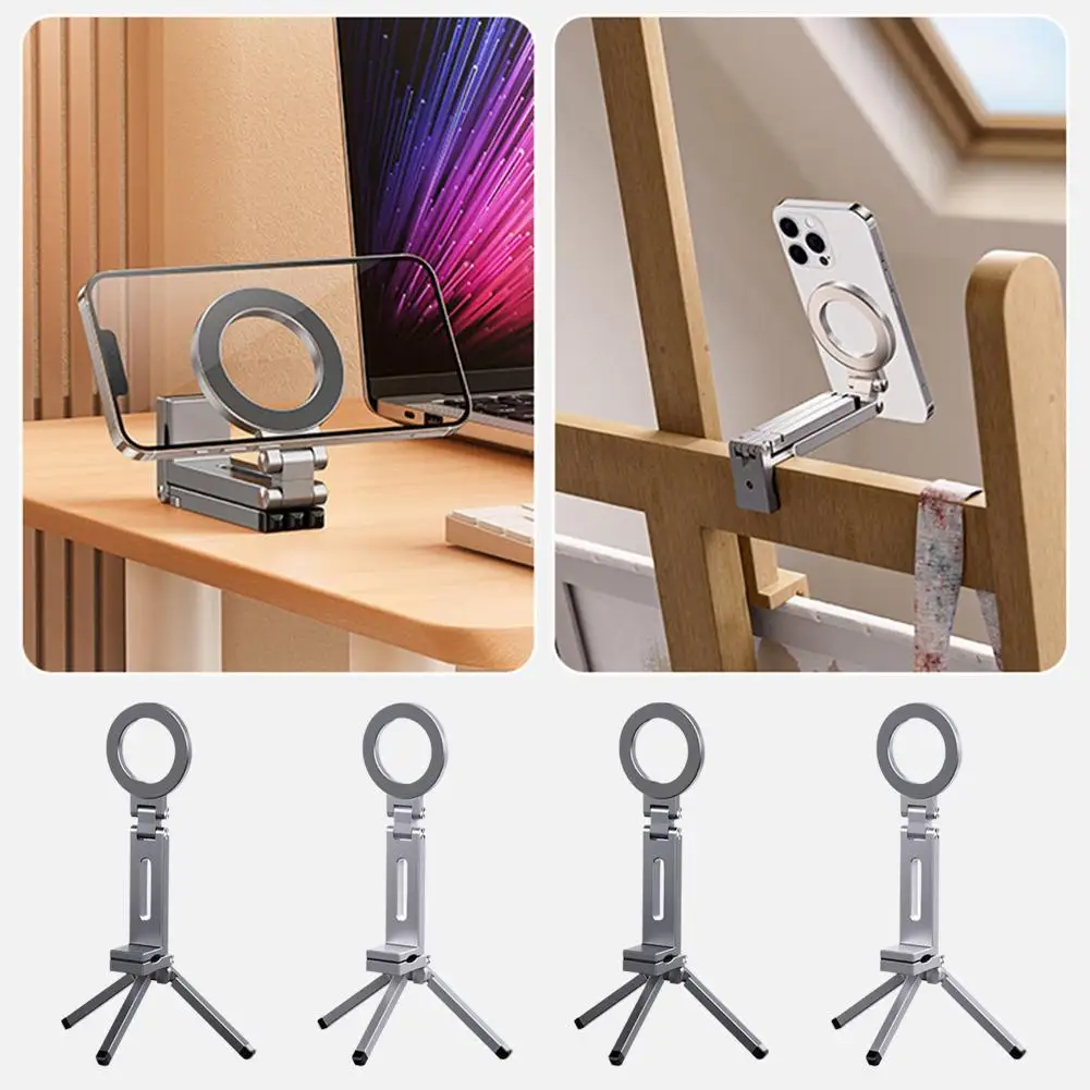 

Foldable Magnetic Phone Tripod Holder Portable Travel Stand for IPhone Hands-Free Video Shooting Travel Stand for Plane Train