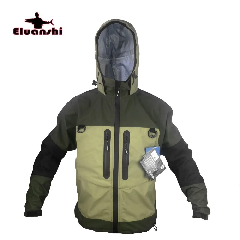 ELUANSHI Hunting Breathable Wader Fly Fishing Jacket Waterproof Wading Jacket Fishing Clothes Fishing Outerwear