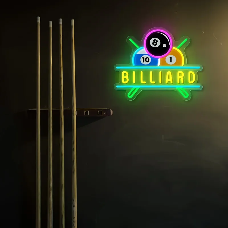 Customizable LED Neon Signs Customized Signs Billiards Room Wall Decoration USB Powered Showcase Display Advertising Multi Color