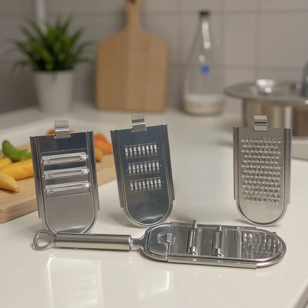 

Stainless Steel Cheese Grater Set, Set Of 5 Kitchen Grater & Peeler & Slicer, Applicable To Ginger, Cucumber, Carrot And Potato