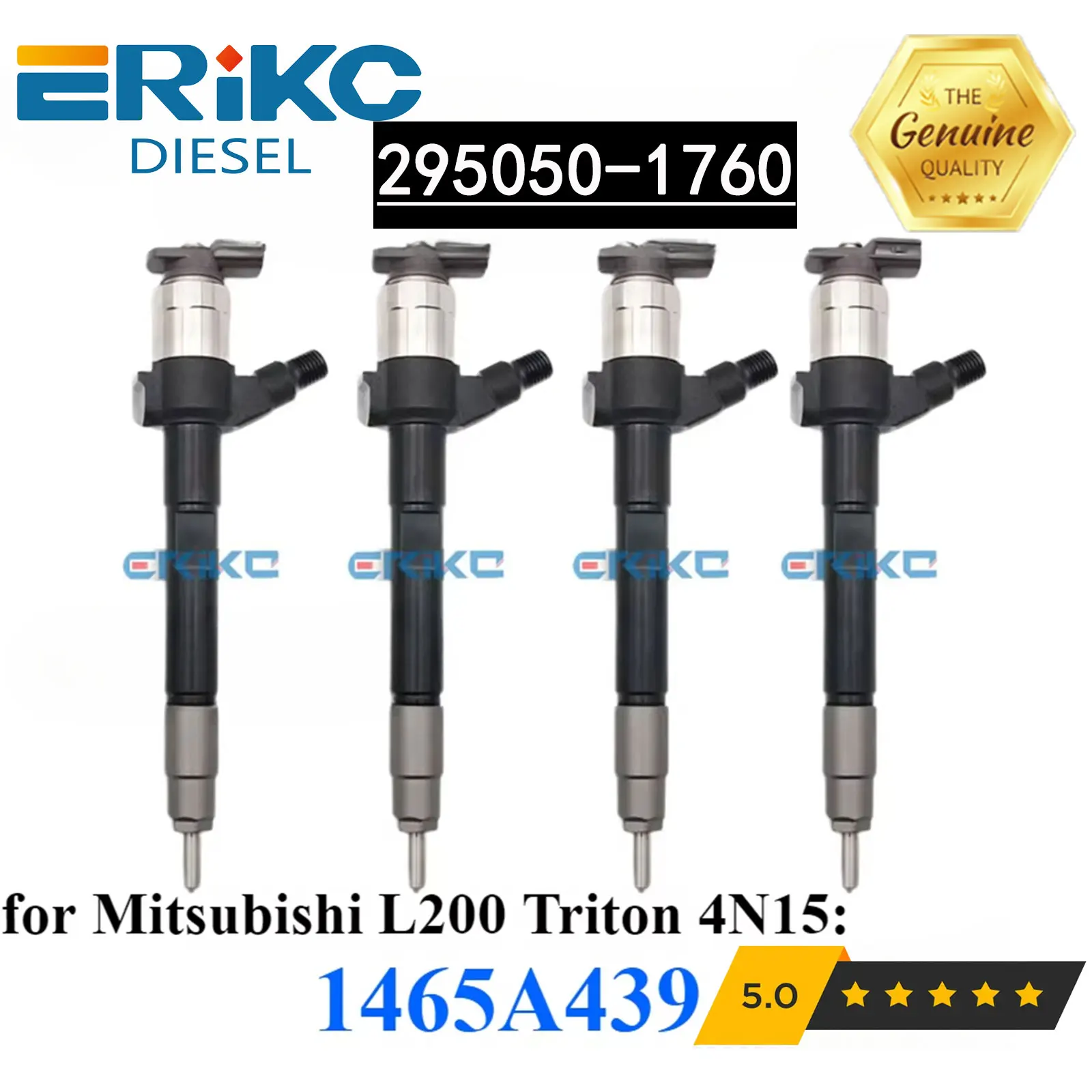 4PC 295050-1760 295050-1761 New Diesel Fuel Injector Assy 1465A439 for DENSO Mitsubishi L200 Triton 4N15