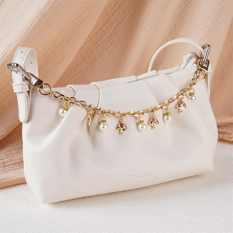 

Сумка HOLIN, подвеска с золотым грибом и жемчугом, цепочка для сумки-тоут, сумки на плечо, цепочки на ручки для женщин, ремни