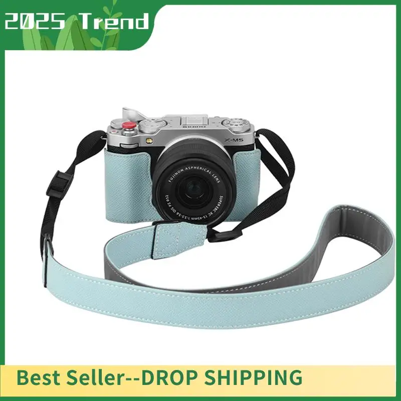 

Top Deals For Fuji X-M5 Camera Protective Leather Case Camera Lanyard Camera Bag Shoulder Strap White