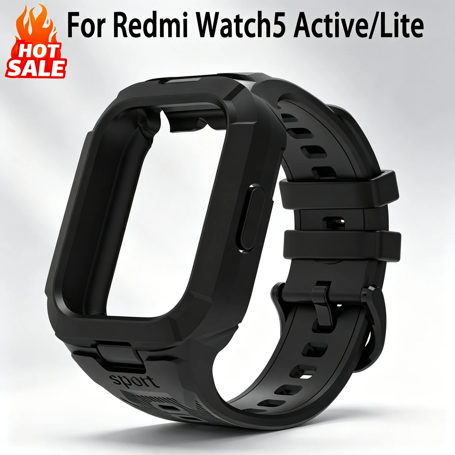 Silicone Strap+TPU Case For Xiaomi Redmi Watch 5 Active/5 Lite Sport Bracelet Correa Redmi Watch 5 Lite Band Accesorios